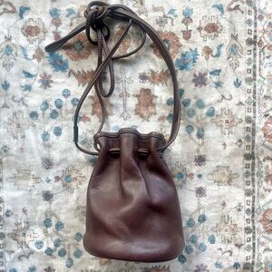 Coach Vintage Littleton Brown Leather Drawstring Bag